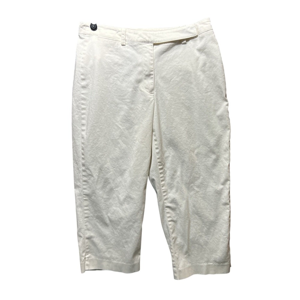 Liz Claiborne Lizsport Audra Off White‎ Cropped Capri Pants Womens 10